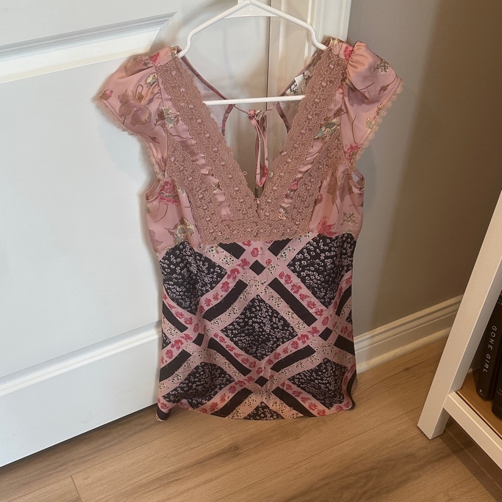 Free People Floral Pink Mini Dress